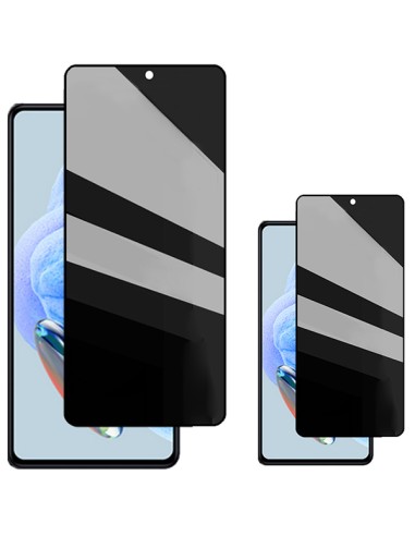 Kit 2 Películas de Vidro Anti-Spy para Xiaomi Redmi 12 5G - Transperente/Preto