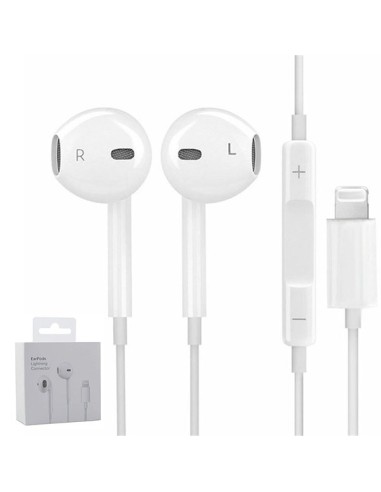 Auriculares Lightning Headset Com Certificado MFI para Apple iPhone 14 - Branco
