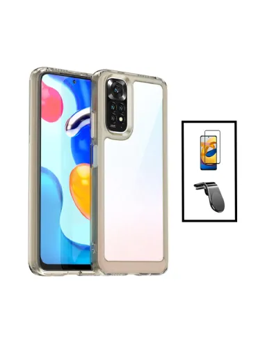 Kit AluminArmor Airbag Protection + Vidro Temperado Premium + Suporte Magnético L para Xiaomi Redmi Note 11 - Beje