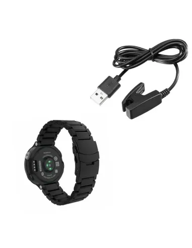 Kit Bracelete Aço Stainless Lux + Carregador para Garmin Forerunner 230 - Preto