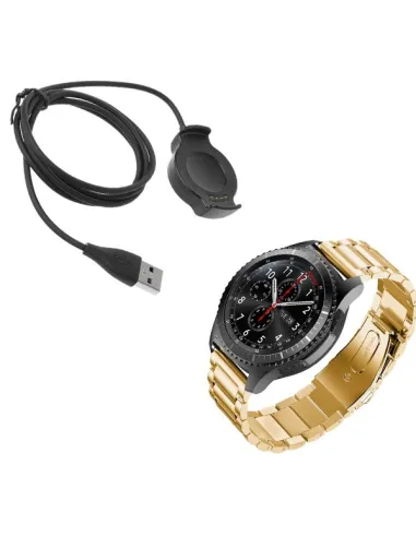 Kit Bracelete Aço Stainless Lux + Carregador para Huawei Watch 2 - Ouro