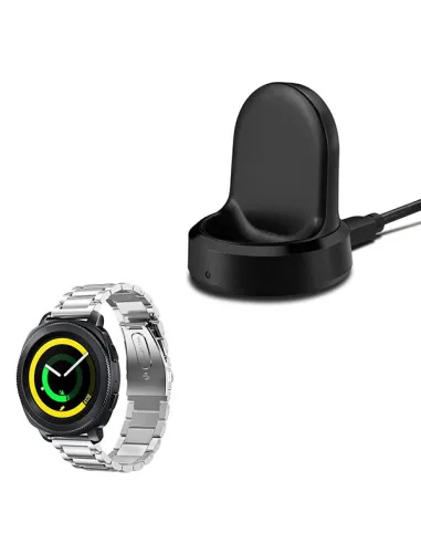 Kit Bracelete Aço Stainless Lux + Carregador para Samsung Gear S3 Classic - Cinza