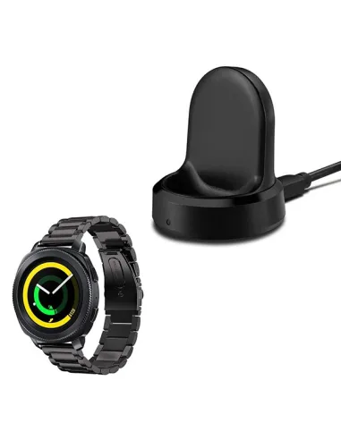 Kit Bracelete Aço Stainless Lux + Carregador para Samsung Gear S3 Frontier - Preto