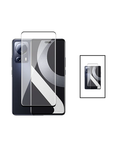 Kit 2 Película de Vidro Temperado Curved para Xiaomi 13 Lite - Transparente/Preto