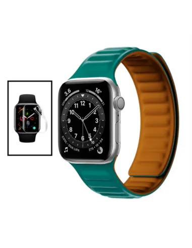 Kit Bracelete Magnetic SmoothSilicone + Película de Hydrogel para Apple Watch Series 3 - 42mm - Azul