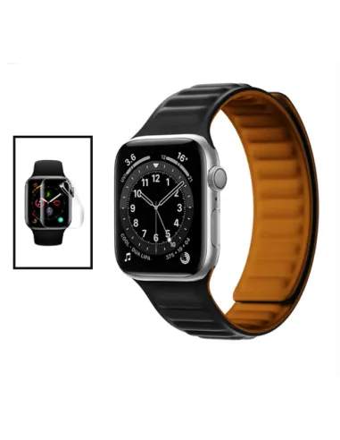 Kit Bracelete Magnetic SmoothSilicone + Película de Hydrogel para Apple Watch Series 3 - 42mm - Preto