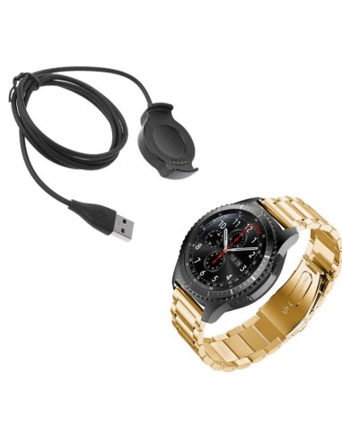 Kit Bracelete Aço Stainless Lux + Ferramenta + Carregador Usb Charger para Huawei Watch 2 - Ouro