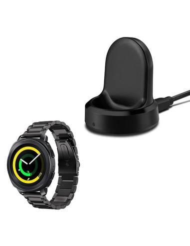 Kit Bracelete Aço Stainless Lux + Ferramenta + Carregador Usb Charger para Samsung Gear S3 Frontier - Preto