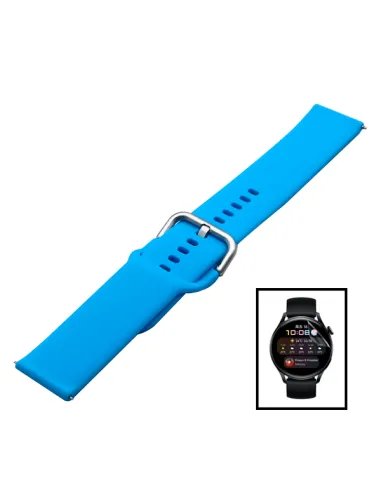 Kit Bracelete SmoothSilicone Com Fivela + Película de Instinct Solar - Tactical Edition - Azul Céu