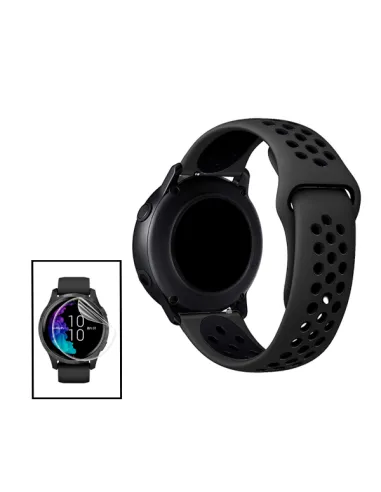 Kit Bracelete SportyStyle + Película de Vivoactive 3 - Preto / Preto