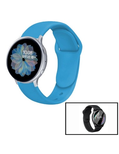 Kit Bracelete SmoothSilicone + Película Hydrogel para Samsung Galaxy Watch Bluetooth 46mm - Azul Céu