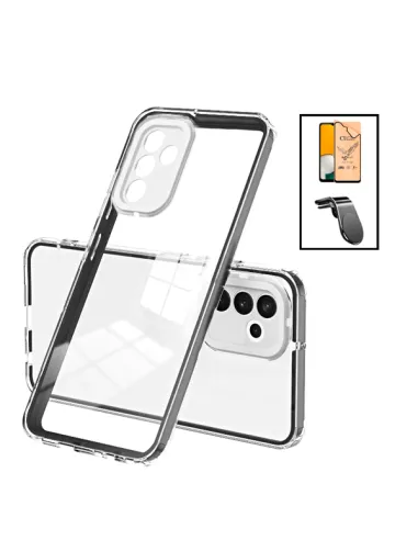 Kit Capa 360 Airbag + CeramicGlass Full Cover + Suporte L para Samsung Galaxy A13 5G - Transparente