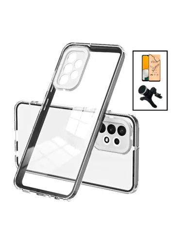 Kit Capa 360 Airbag + CeramicGlass Full Cover + Suporte Magnético Reforçado para Samsung Galaxy A13 - Transparente