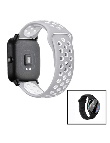 Kit Bracelete SportyStyle + Película de Fenix 5S Plus - 42mm - Cinza / Branco