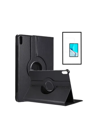 Kit Capa 360 Rotation + Vidro Premium Full Cover para Huawei MatePad 10.4 (2022) - Preto