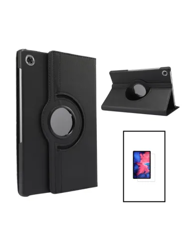 Kit Capa 360 Rotation + Vidro Premium Full Cover para Lenovo Tab M10 (Gen 3) - Preto