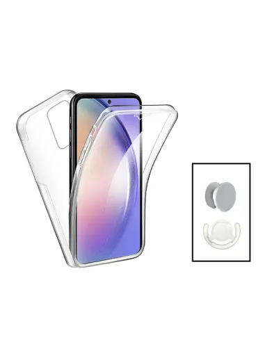 Kit Capa 360° Impact Protection + 1 GripHolder + 1 Suporte para Oppo A17 - Transparente/Branco