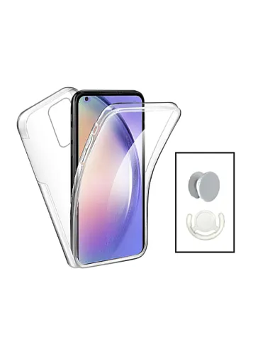 Kit Capa 360° Impact Protection + 1 GripHolder + 1 Suporte para Oppo Reno8 Lite - Transparente/Branco