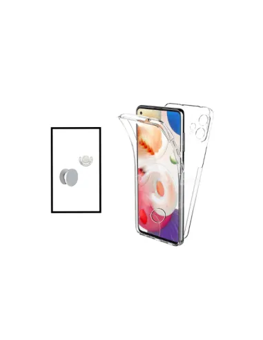 Kit Capa 360° Impact Protection + 1 GripHolder + 1 Suporte para Realme 9i - Transparente/Branco