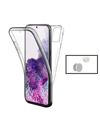 Kit Capa 360° Impact Protection + 1 GripHolder + 1 Suporte para Realme C25Y - Transparente/Branco