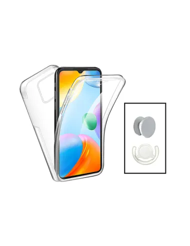 Kit Capa 360° Impact Protection + 1 GripHolder + 1 Suporte para Xiaomi Redmi 12C - Transparente/Branco