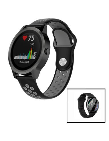 Kit Bracelete SportyStyle + Película de Hydrogel para Huawei Watch GT 3 46mm Active - Preto / Cinza