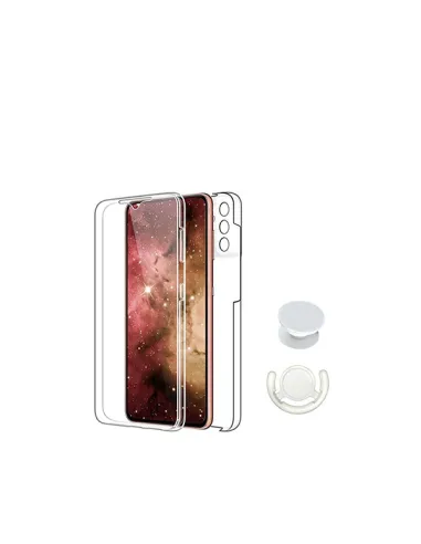 Kit Capa 360° Impact Protection + 1 GripHolder + 1 Suporte  para Samsung Galaxy A05s - Transparente/Branco