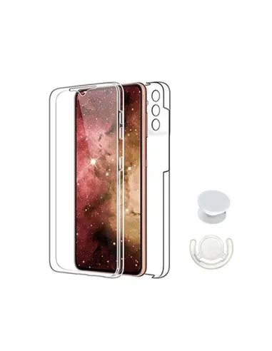 Kit Capa 360° Impact Protection + 1 GripHolder + 1 Suporte  para Samsung Galaxy A35 5G - Transparente/Branco