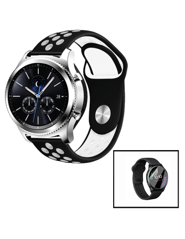 Kit Bracelete SportyStyle + Película de Hydrogel para Samsung Galaxy Watch Active2 4G 44mm - Preto / Branco