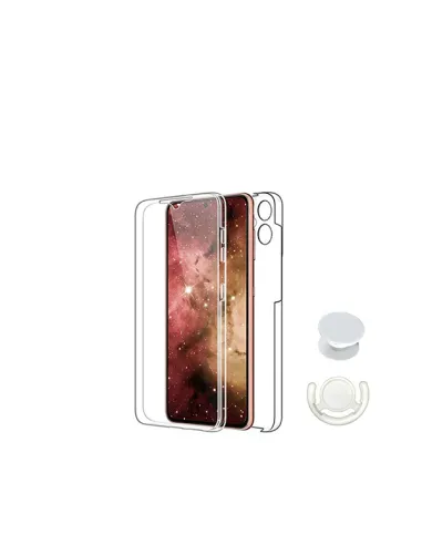 Kit Capa 360° Impact Protection + 1 GripHolder + 1 Suporte  para Xiaomi Poco F5 - Transparente/Branco