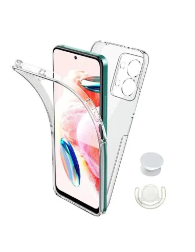 Kit Capa 360° Impact Protection + 1 GripHolder + 1 Suporte  para Xiaomi Poco X6 - Transparente/Branco