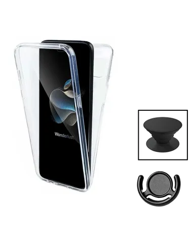 Kit Capa 360° Impact Protection + 1 GripHolder + 1 Suporte para Apple iPhone 15 - Transparente/Preto