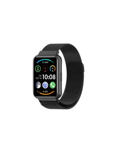 Bracelete Milanese Loop Fecho Magnético para Huawei Watch Fit 2 - Preto