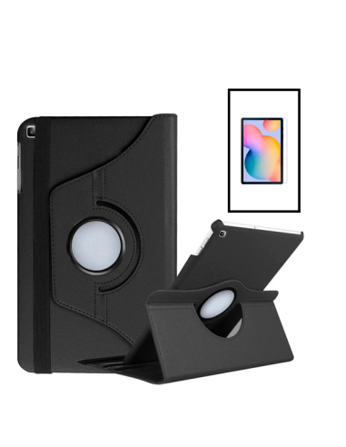 Kit Capa 360 Rotation Anti-Impact Protection + Película de Vidro Temperado 5D Full Cover para Samsung Galaxy Tab S6 Lite - Preto