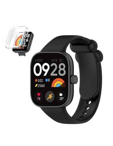 Kit Capa 360° Impact Protection + Bracelete SmoothSilicone Phonecare para Xiaomi Redmi Watch 4 - Preto