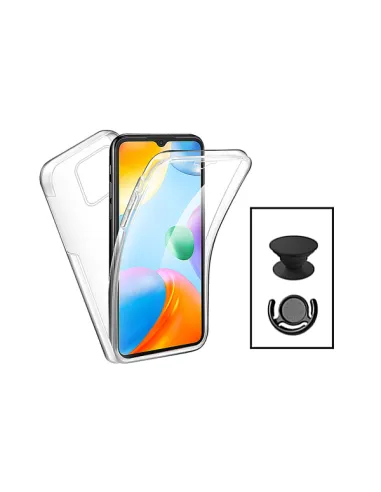 Kit Capa 360° Impact Protection + 1 GripHolder + 1 Suporte para Xiaomi Redmi Note 12 4G - Transparente/Preto