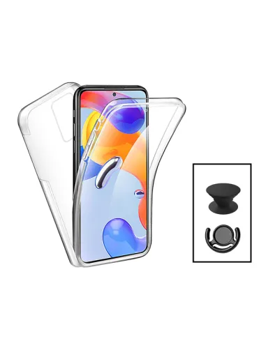 Kit Capa 360° Impact Protection + 1 GripHolder + 1 Suporte para Xiaomi Redmi Note 12 Pro+ - Transparente/Preto