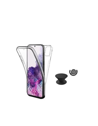 Kit Capa 360° Impact Protection + 1 GripHolder + 1 Suporte  para Samsung Galaxy A05 - Transparente/Preto