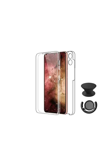 Kit Capa 360° Impact Protection + 1 GripHolder + 1 Suporte  para Xiaomi Poco F5 - Transparente/Preto