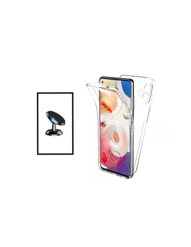 Kit Capa 360° Impact Protection + Suporte Magnético para Realme 9i - Transparente/Branco