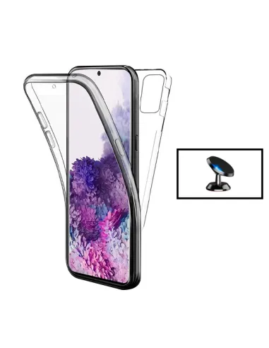 Kit Capa 360° Impact Protection + Suporte Magnético para Realme C25Y - Transparente/Branco