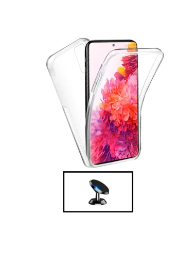 Kit Capa 360° Impact Protection + Suporte Magnético para Samsung Galaxy A13 - Transparente/Branco