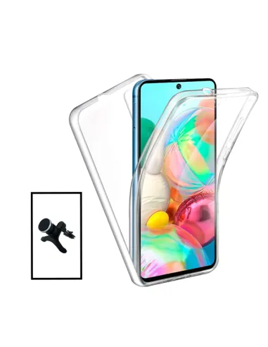 Kit Capa 360° Impact Protection + Suporte Magnético Reforçado para Oppo A36 - Transparente/Branco