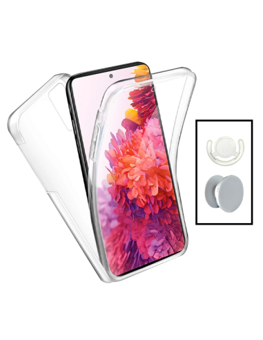 Kit Capa 3x1 360° Impact Protection + 1 GripHolder + 1 Suporte GripHolder Branco para Xiaomi Poco X4 NFC - Transparente/Branco