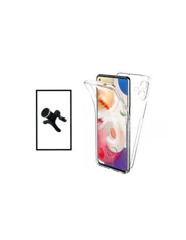 Kit Capa 360° Impact Protection + Suporte Magnético Reforçado para Realme 9i - Transparente/Branco