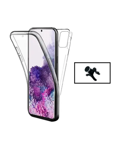 Kit Capa 360° Impact Protection + Suporte Magnético Reforçado para Realme C25Y - Transparente/Branco