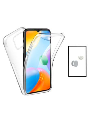 Kit Capa 3x1 360° Impact Protection + 1 GripHolder + 1 Suporte GripHolder Branco para Xiaomi Redmi A1 - Transparente/Branco