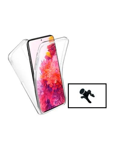 Kit Capa 360° Impact Protection + Suporte Magnético Reforçado para Xiaomi Poco X4 NFC - Transparente/Branco