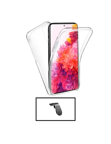 Kit Capa 360° Impact Protection + Suporte Magnético L para Samsung Galaxy A13 - Transparente/Branco