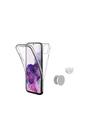 Kit Capa 3x1 360° Impact Protection + 1 GripHolder + 1 Suporte GripHolder Branco Phonecare para Samsung Galaxy A05 - Transparent
